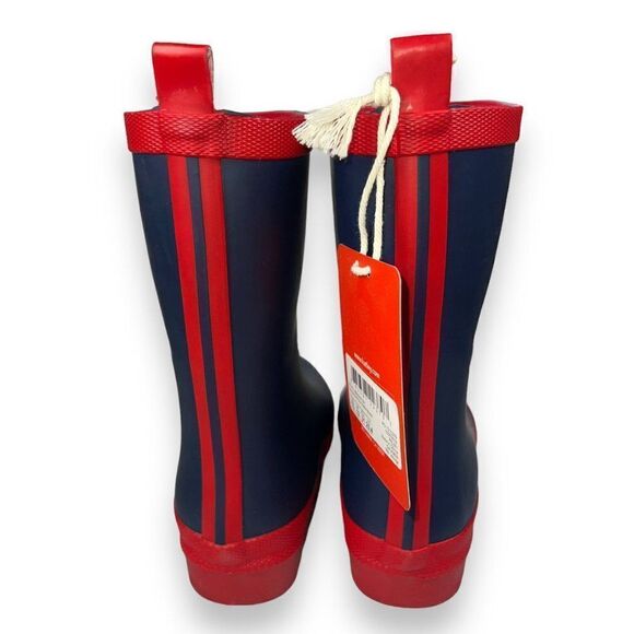 Hatley Navy & Red Rain Matte Boots RB0NAVY307 Youth 13 - Picture 5 of 10